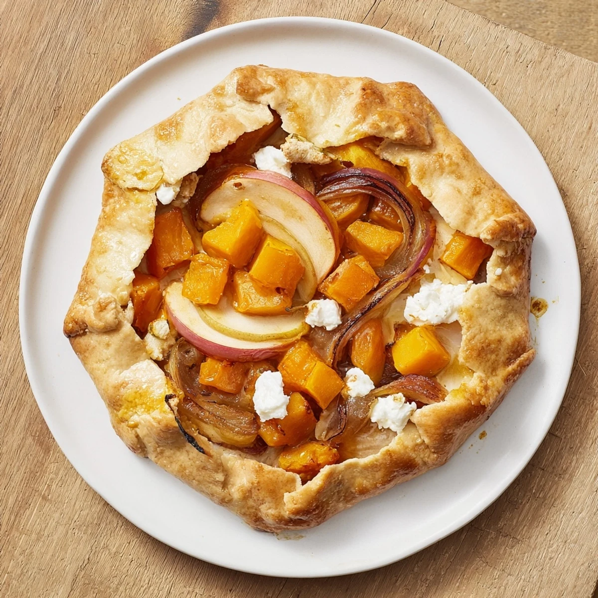 Golden, flaky crust encases sweet and savory roasted butternut squash and apple galette.