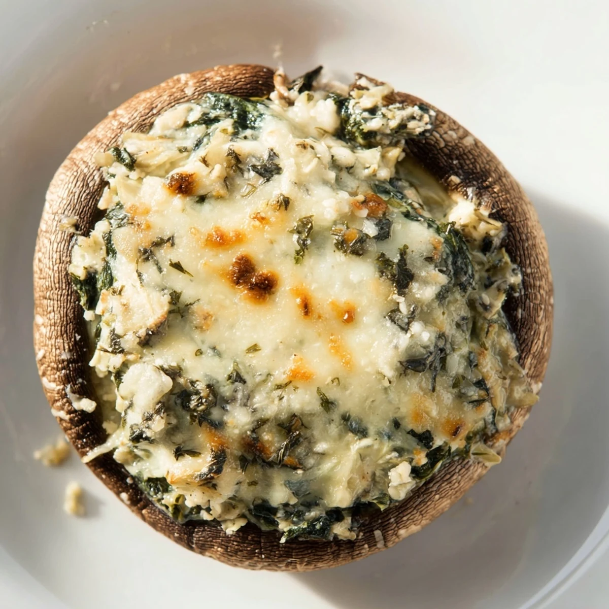 Cheesy Spinach Artichoke Mushrooms