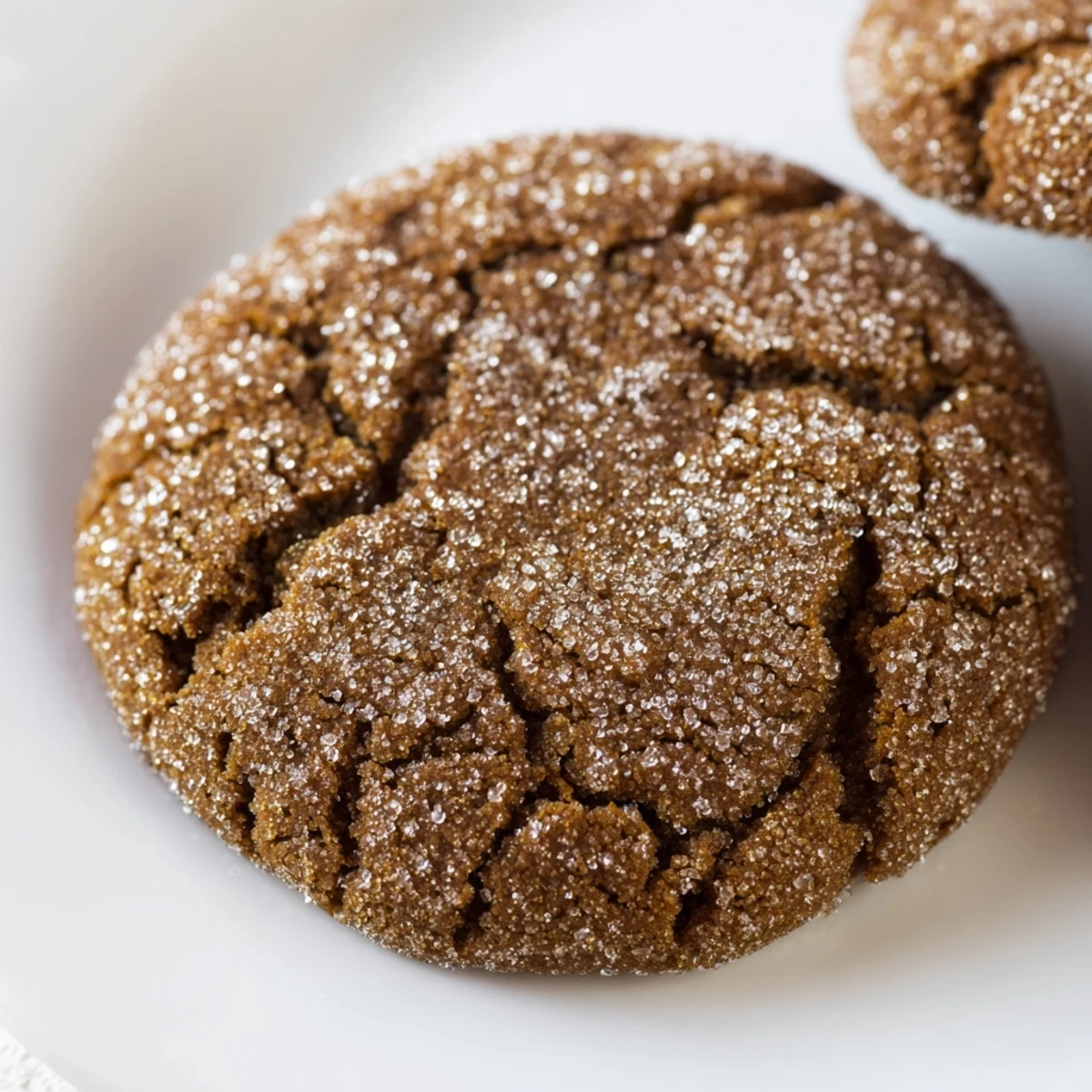 Golden Soft Molasses and Ginger Cookies with sparkling sugar coating rest on a cooling rack.