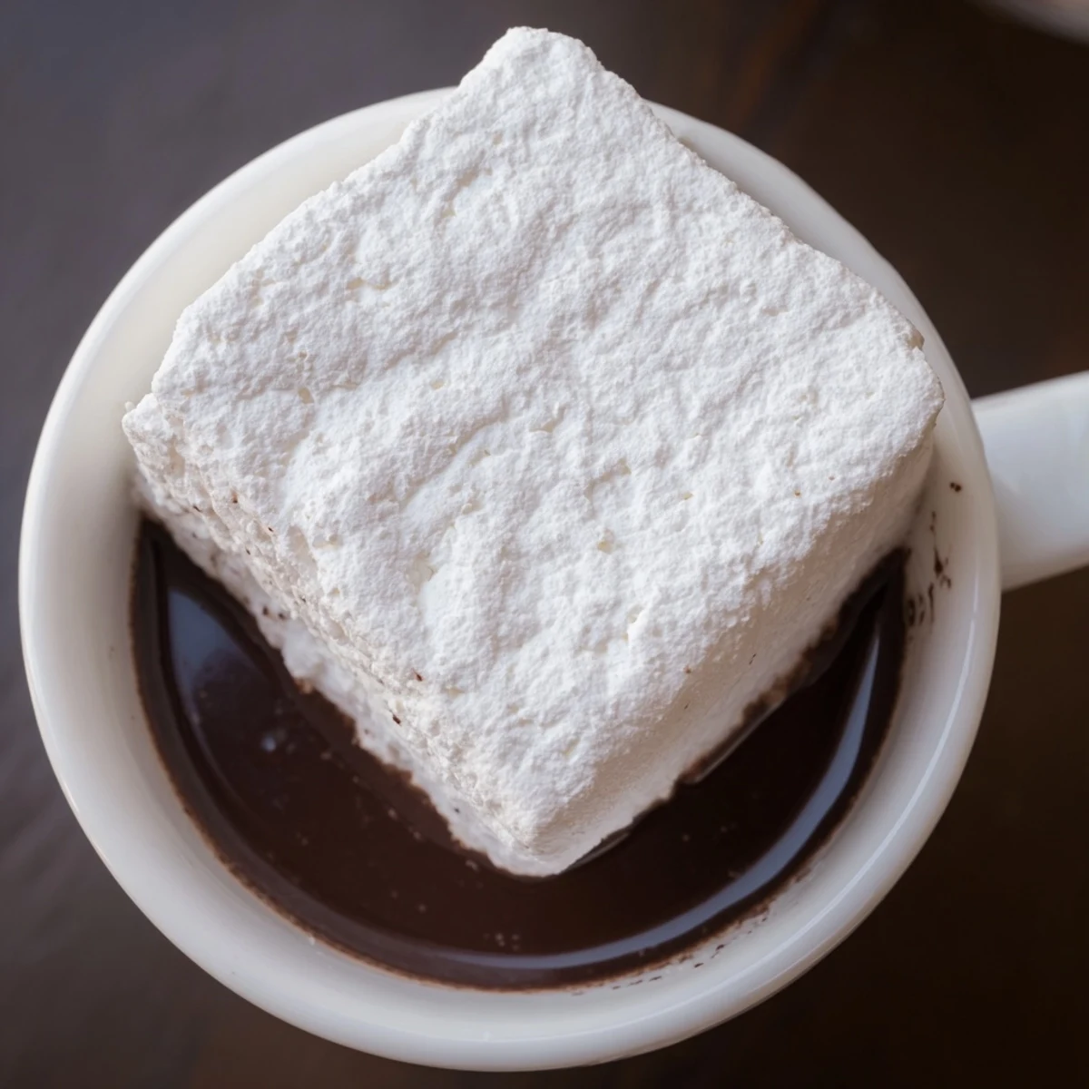 Homemade Fluffy Vanilla Bean Marshmallow Floaters rest atop a cozy mug of hot cocoa, ready to enjoy.