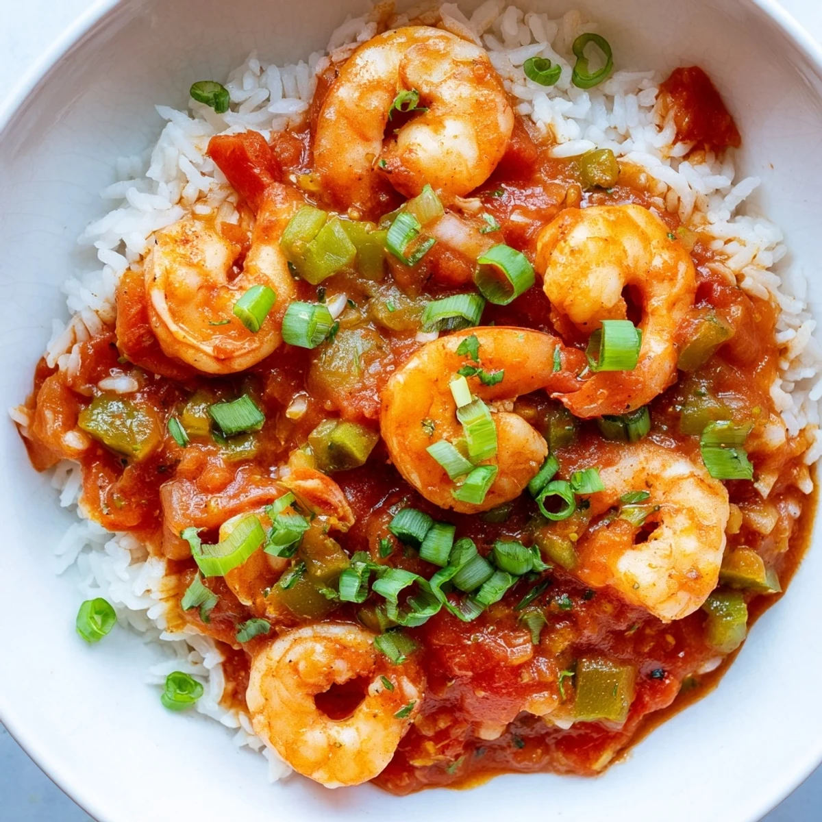 Serve this hearty New Orleans Shrimp Creole with Rice alongside crusty French bread, perfect for soaking up the bold, spicy sauce and tender shrimp.