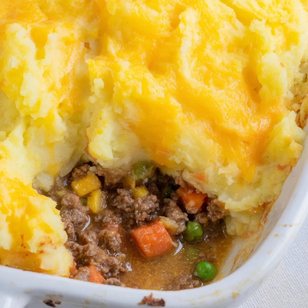 Homestyle Emerald Isle Shepherd Pie with hearty lamb filling, rustic mashed potato topping, and fresh herbs ready for dinner.