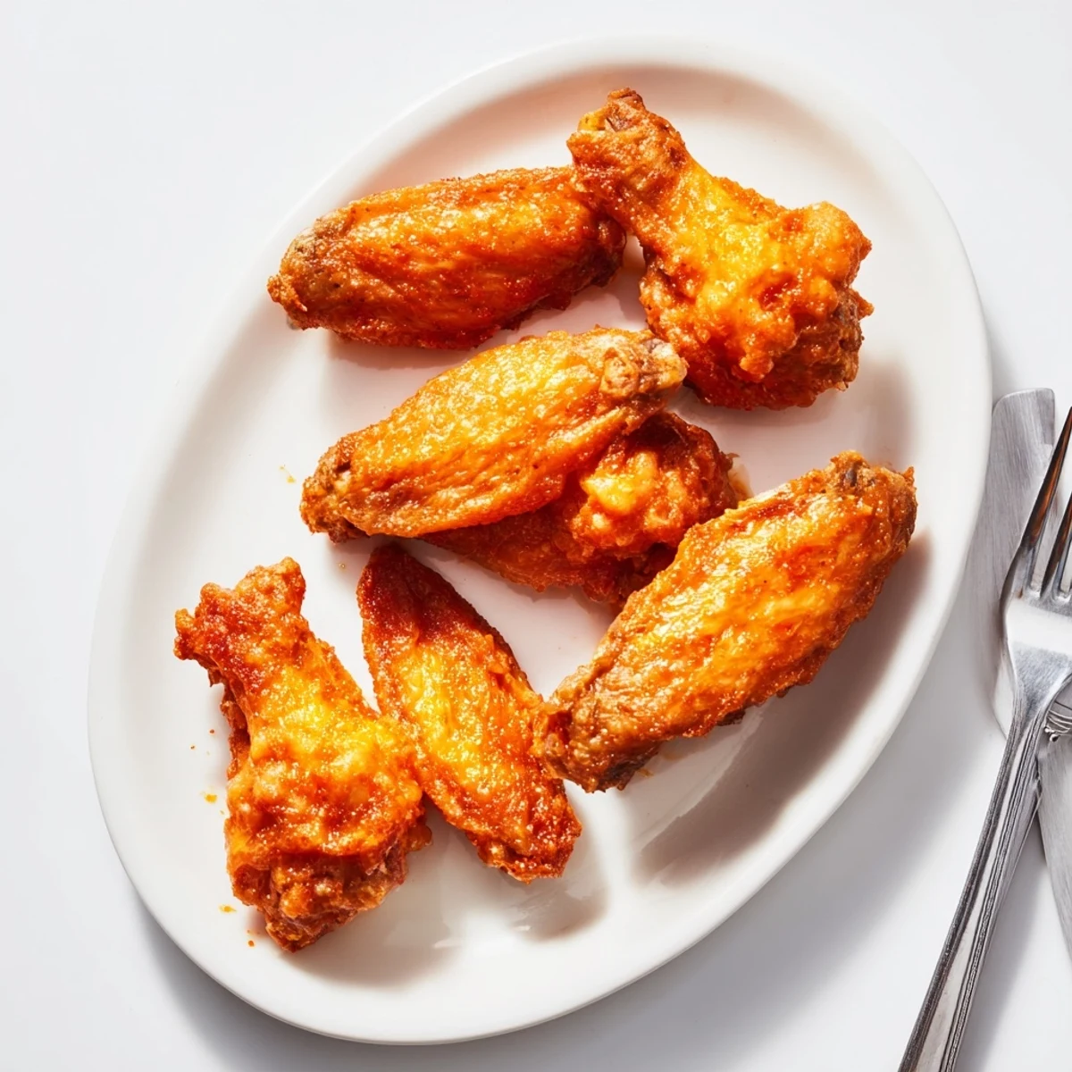 A close-up of Game Day Crispy Oven Baked Chicken Wings arranged on a wire rack, showcasing their crispy skin and smoky paprika glaze.