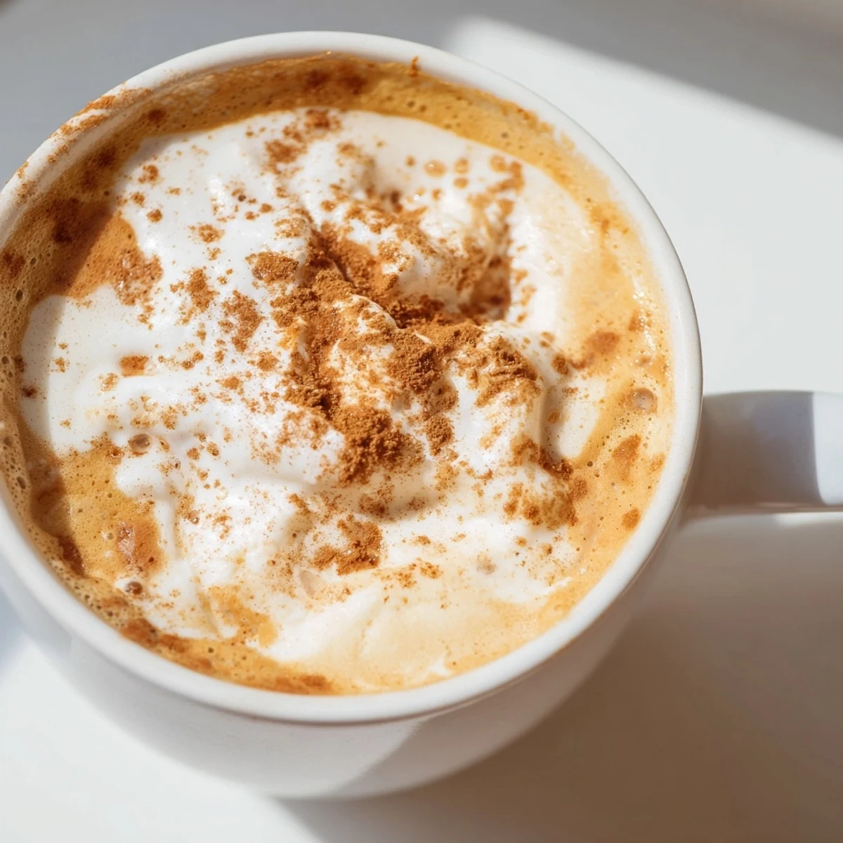 Enjoy a Gingerbread Spiced Latte with Almond Milk garnished with a dash of nutmeg, served alongside a plate of gingerbread cookies.