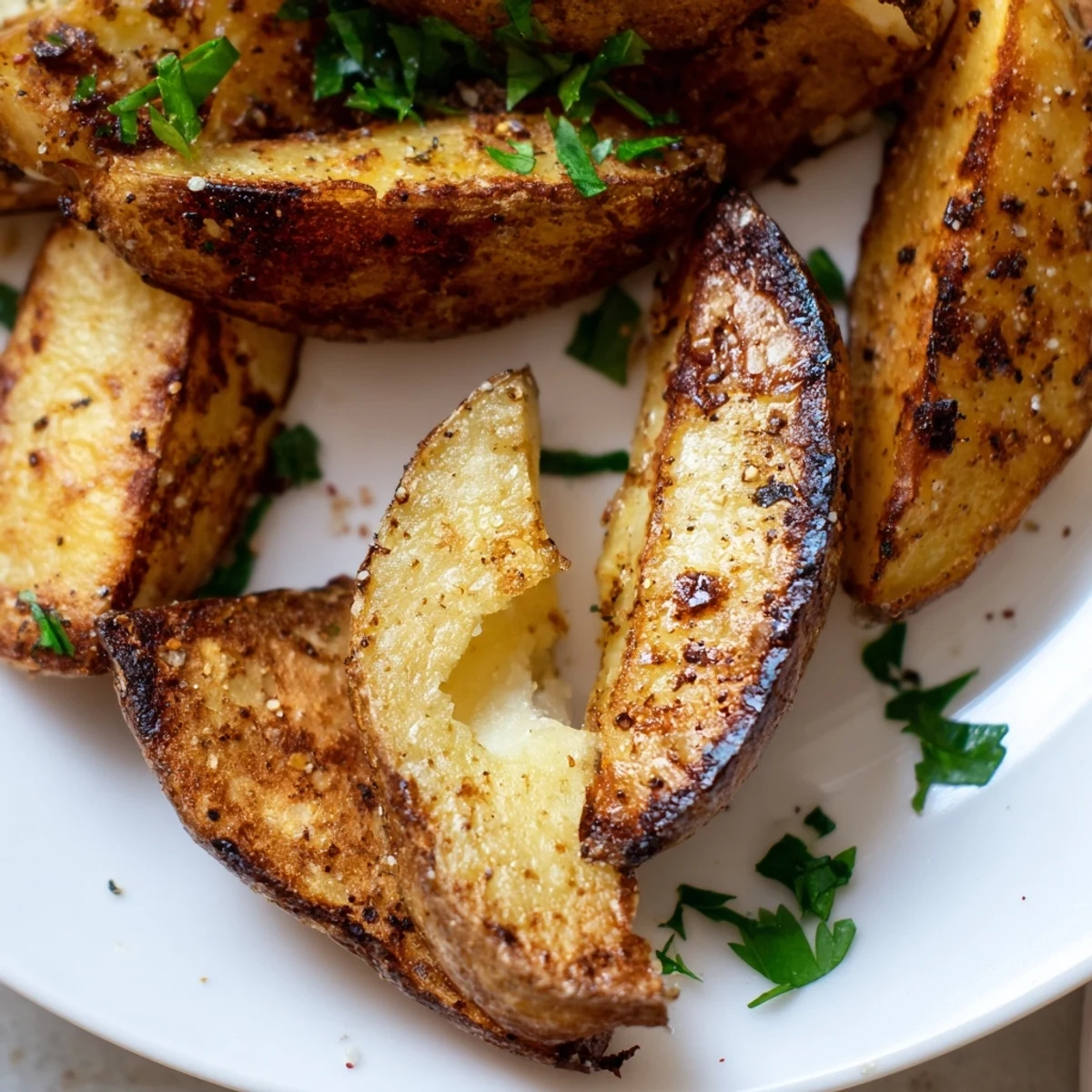These crispy oven baked potato wedges are seasoned with smoked paprika and garlic, ready for dipping in aioli.