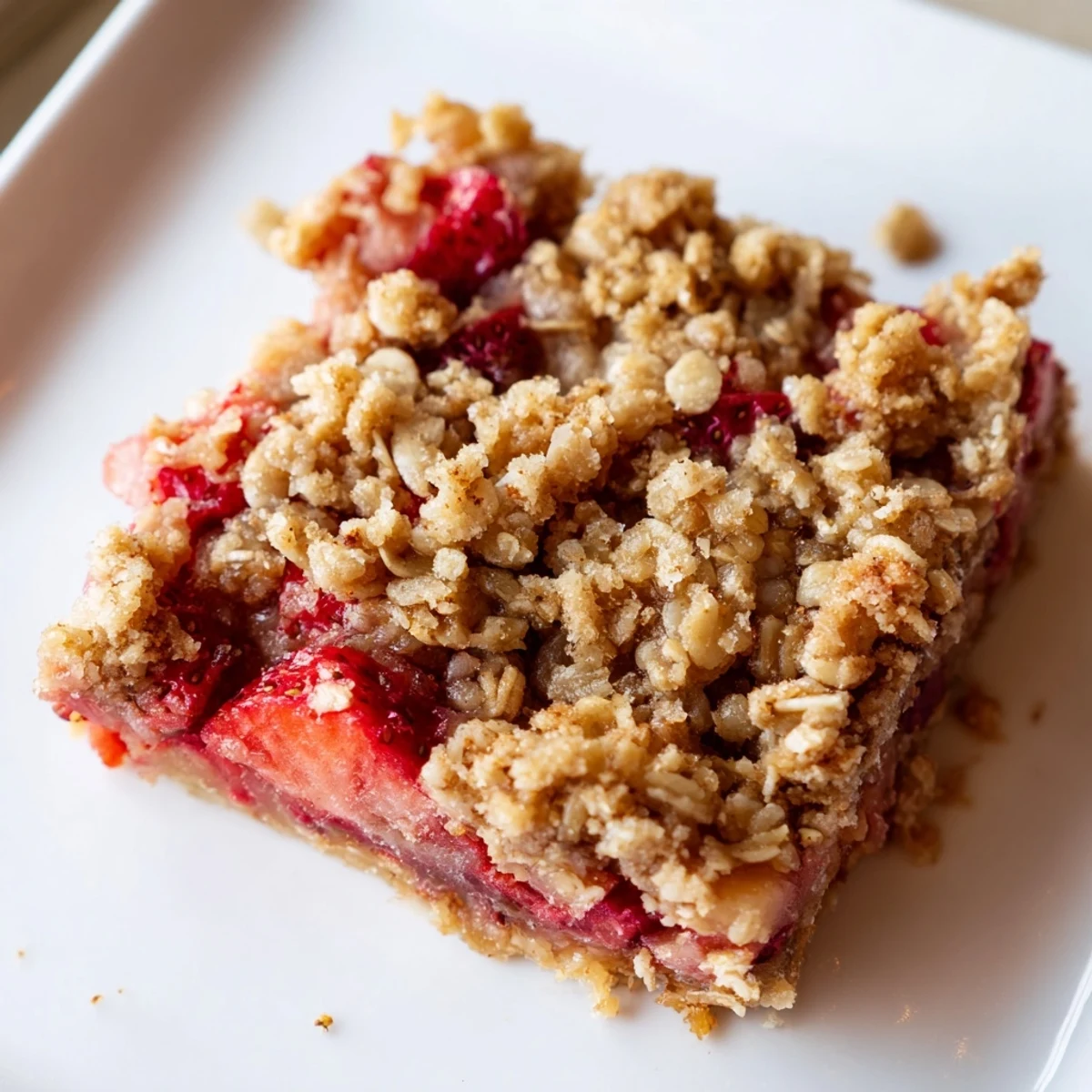 Strawberry Rhubarb Crumble Bars