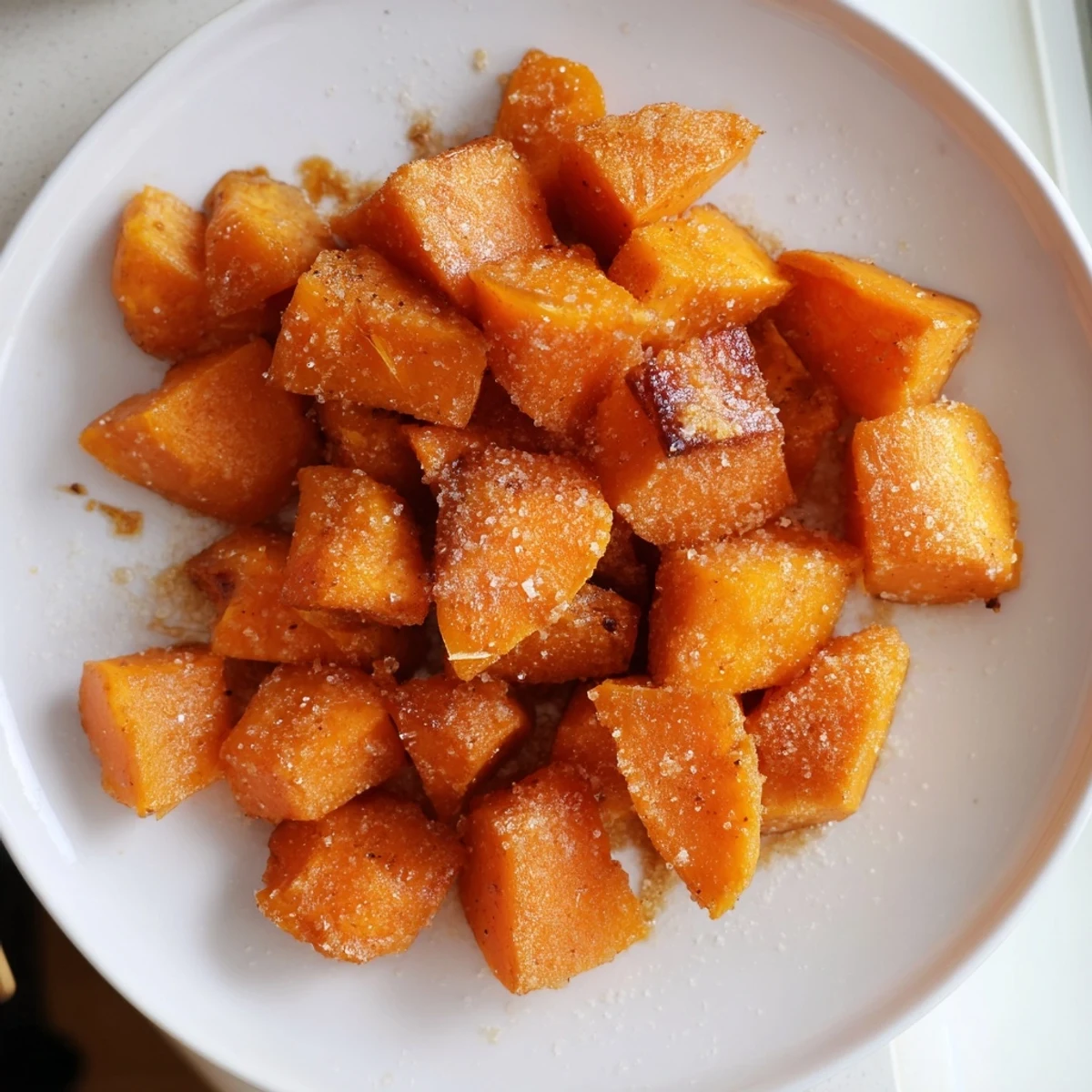 Roasted Sweet Potatoes with Cinnamon Sugar served warm beside creamy Greek yogurt.
