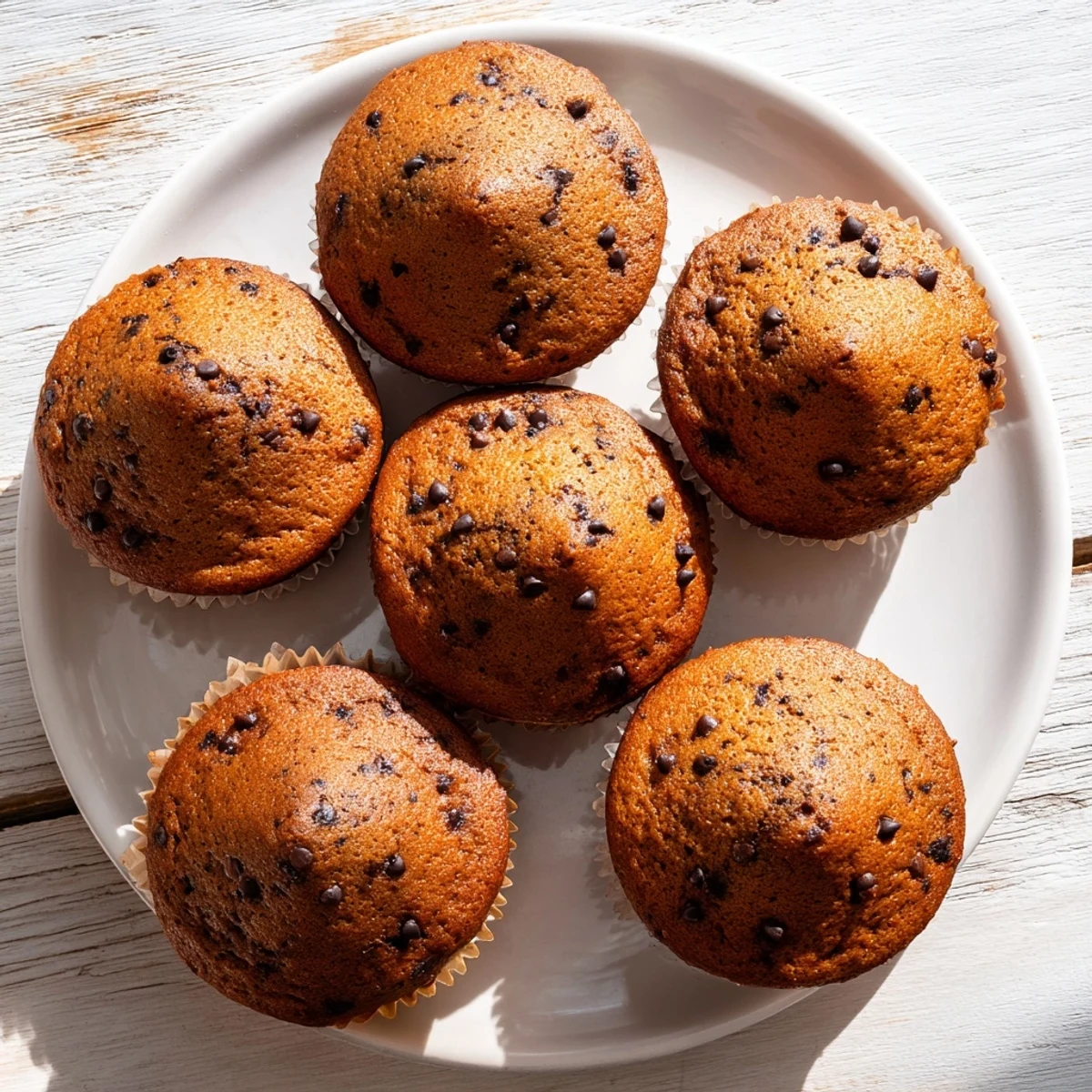 Warm French Roast Coffee Mochi Flour Muffins are arranged on a rustic wooden board, ready for breakfast.
