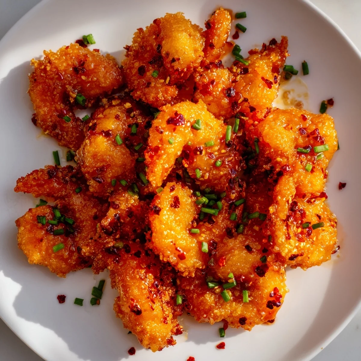 Sizzling Hot Honey Fried Shrimp tossed in warm hot honey sauce, ready to serve as an appetizer.