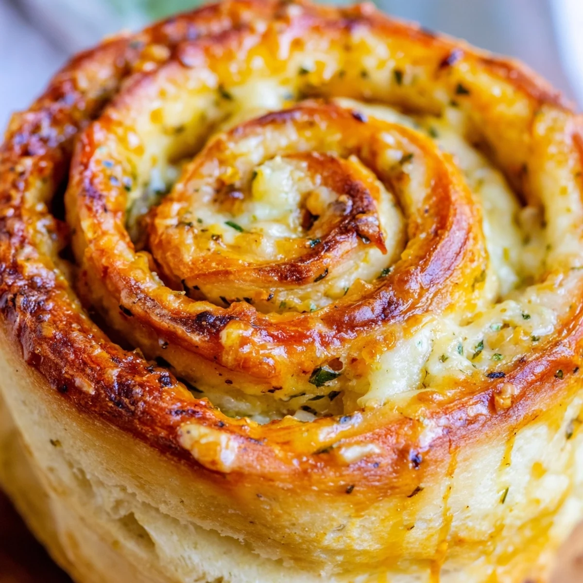 Soft homemade garlic bread rolls stuffed with mozzarella and parmesan cheese filling