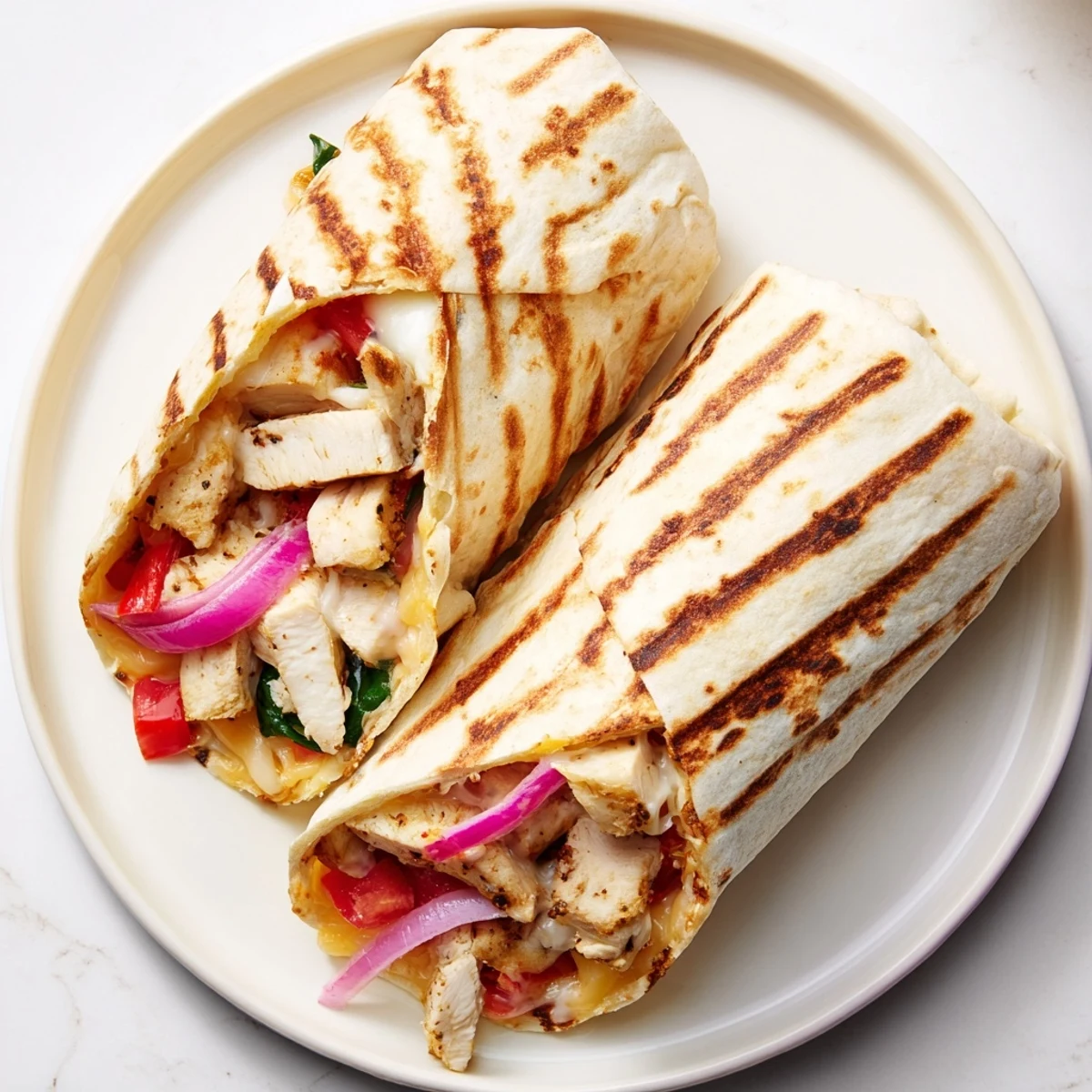Cozy Cheesy Garlic Chicken Wraps stuffed with tender, juicy chicken and melted cheese