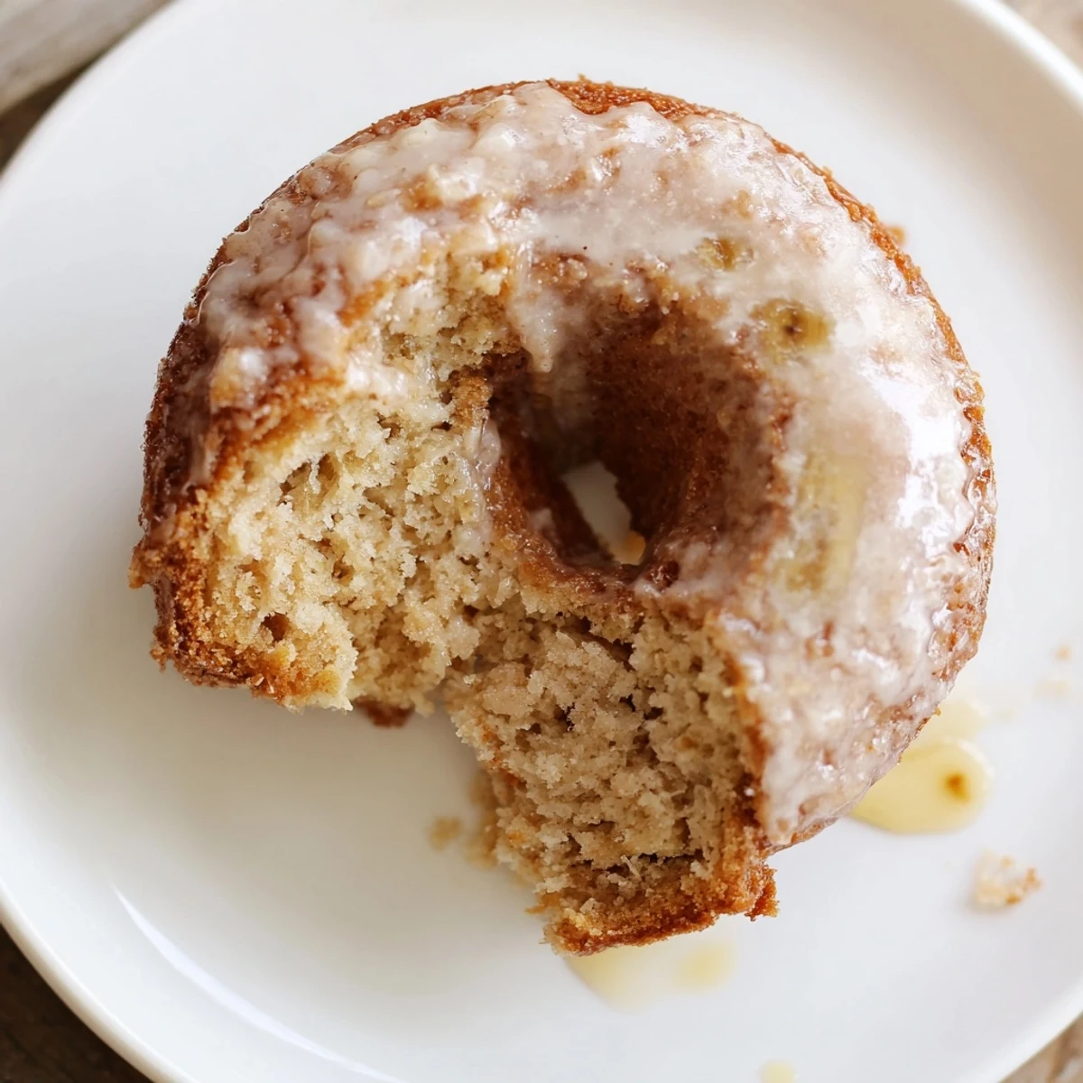 Glazed Banana Donuts with cinnamon aroma, soft cake texture for breakfast.