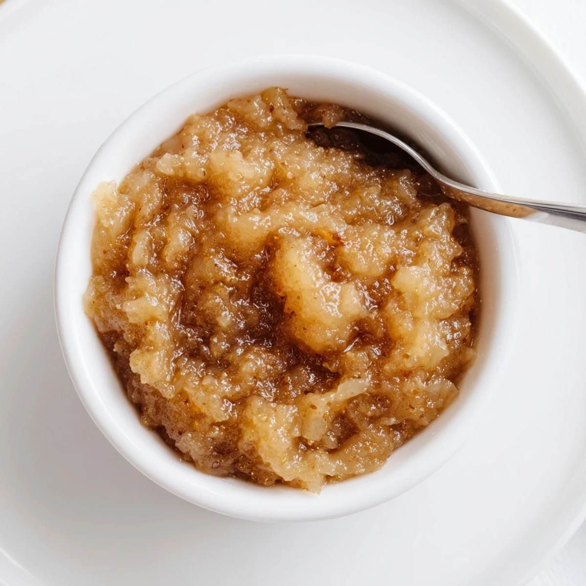 Homemade Fall Caramel Apple Jam on toast, sticky caramel, tender apple pieces
