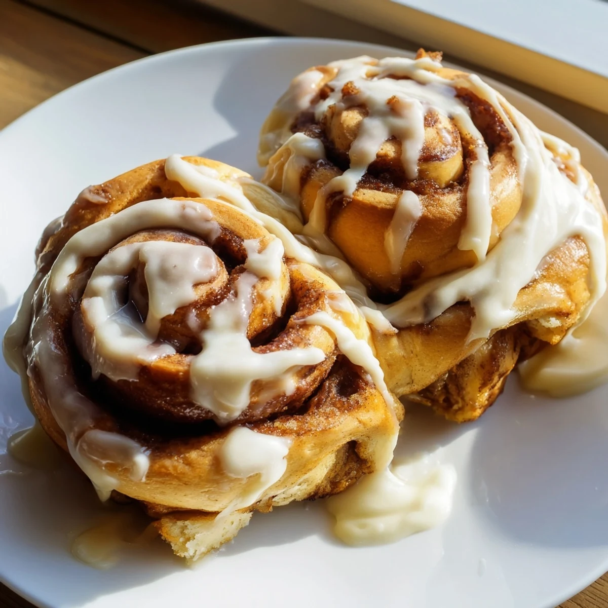 Freshly baked cinnamon rolls featuring mashed banana dough swirled with brown sugar and spice