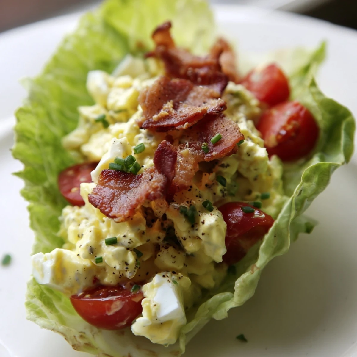 Quick 25-minute BLT Egg Salad Lettuce Wraps perfect for easy weeknight lunches.