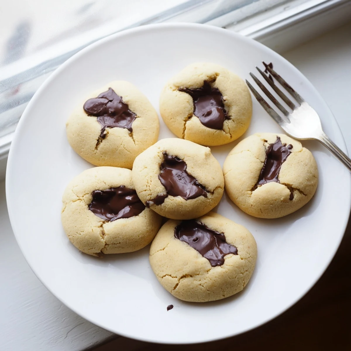 Stack of warm chocolate filled cookies displaying rich melted chocolate centers and chewy texture