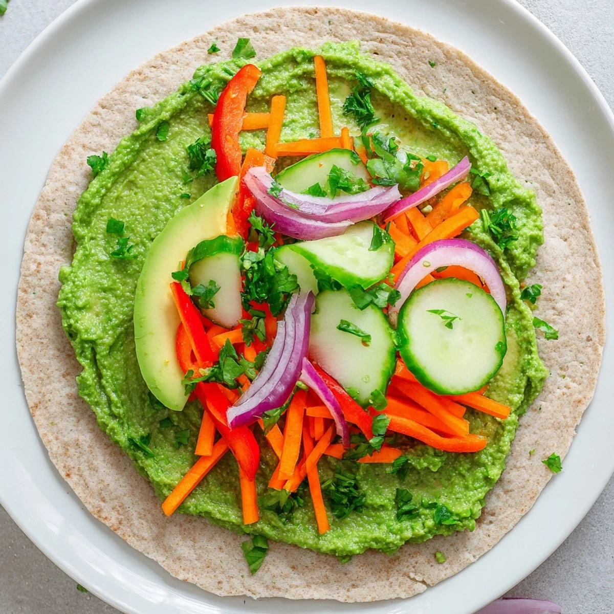  Quick healthy spinach hummus wraps featuring layered crunchy vegetables inside soft whole wheat tortillas