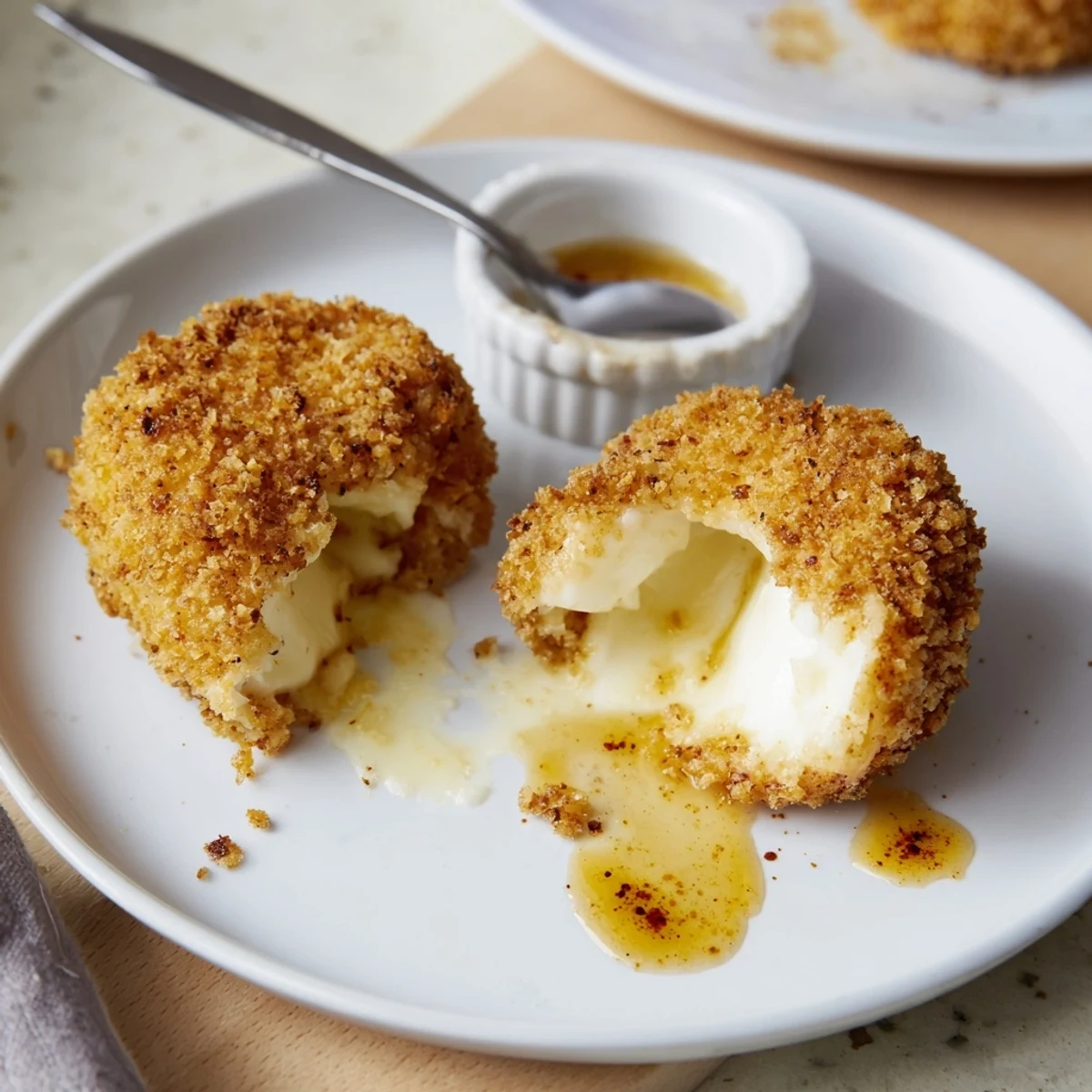 Warm, smoky-sweet drizzle over Irresistible Crispy Mozzarella Poppers With Maple Glaze.