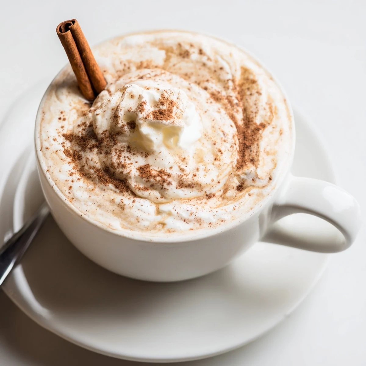 Cozy Winter Lattes steaming in mugs with frothy cream and cinnamon dusting