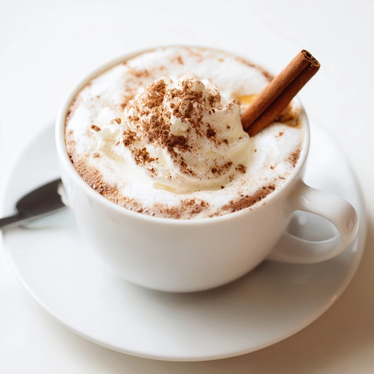 Morning tray holding Cozy Winter Lattes garnished with cinnamon sticks, inviting warmth