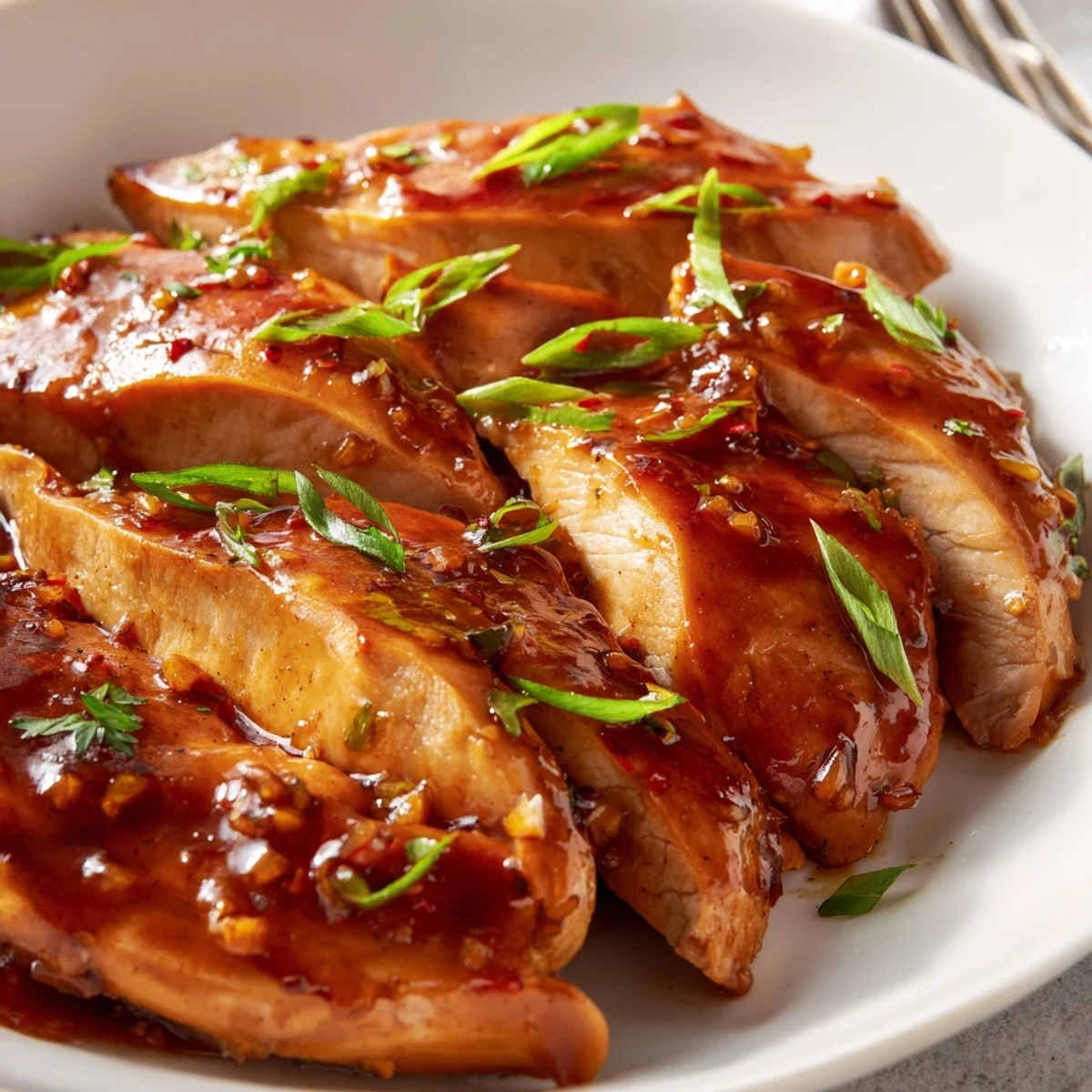 Weeknight Slow Cooker Brown Sugar Garlic Chicken served hot with steamed seasonal vegetables.