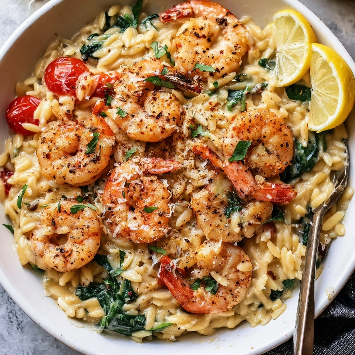 Silky sauce and plump shrimp in Creamy Shrimp Orzo Recipe, with chilled Sauvignon Blanc.