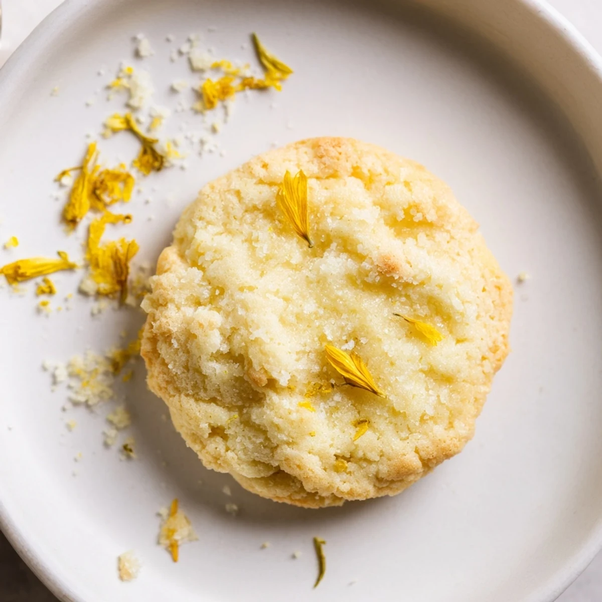 Hands reaching for Magical Dandelion Cookies, delicate dandelion petals and buttery crumb