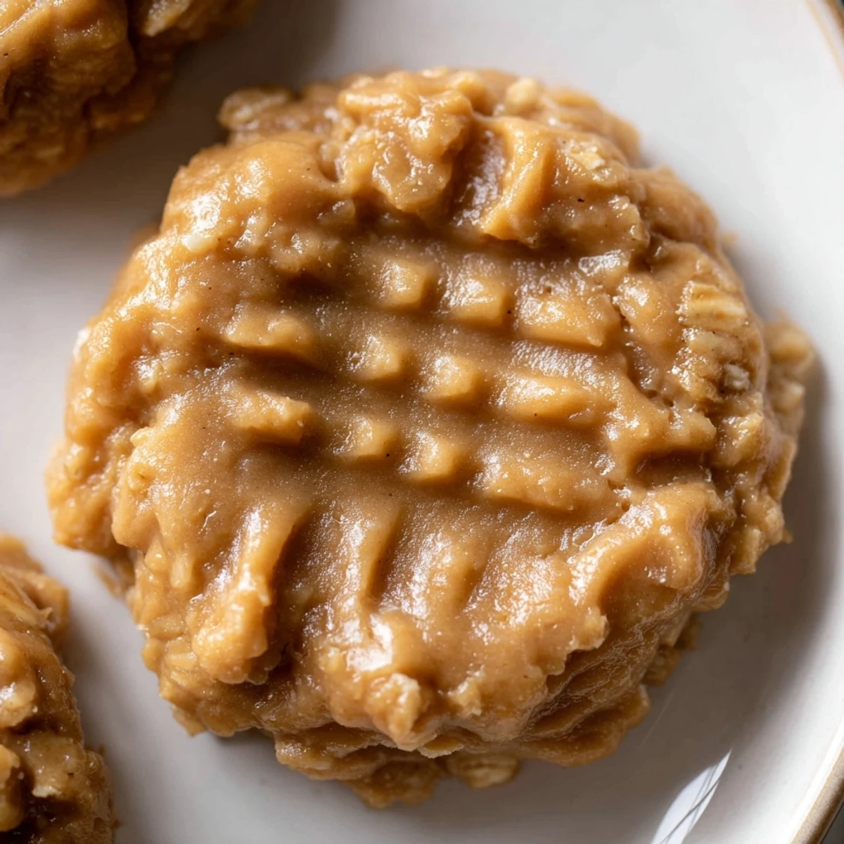 Peanut Butter No Bake Cookies cooling on parchment, warm sweet aroma wafting  