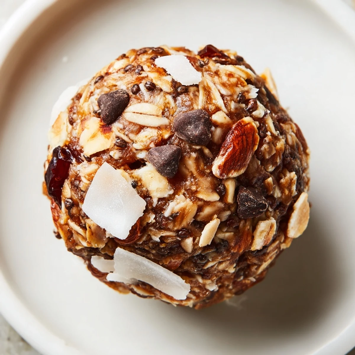 Date Energy Balls piled on a plate, chewy, coconut dusted, ready for snacks
