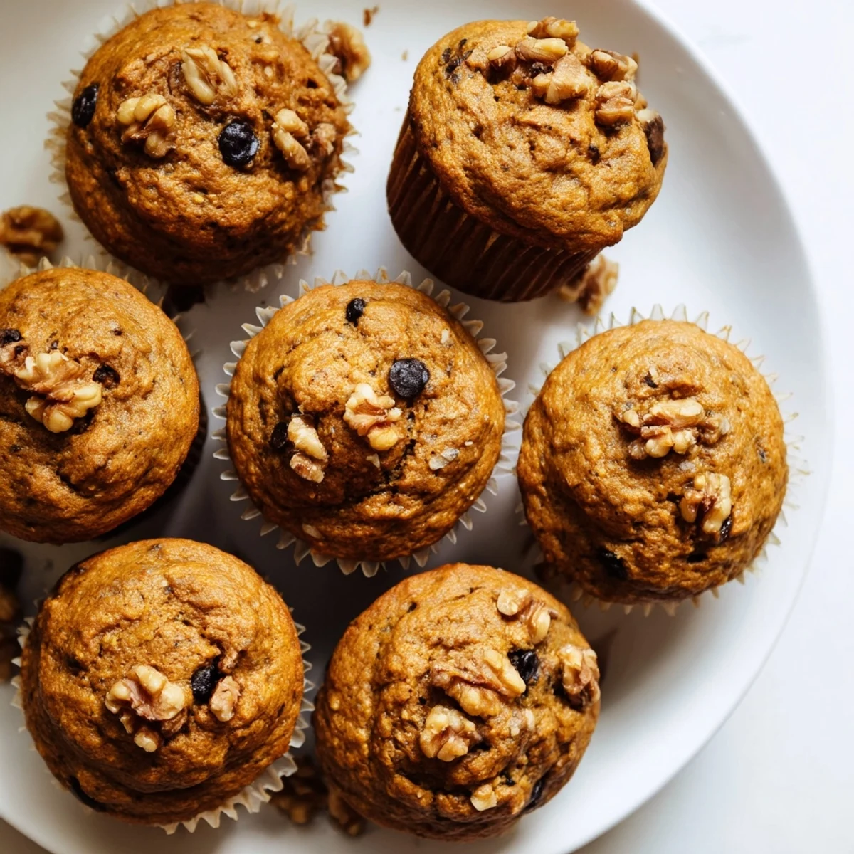 Moist breakfast muffins made with roasted squash and ripe banana, dusted with cinnamon sugar