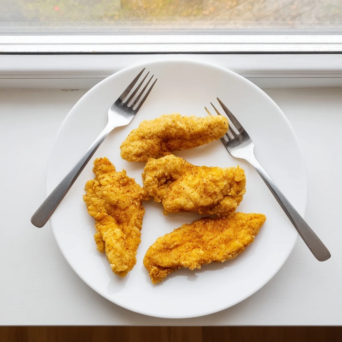 Crispy fried chicken breast served with classic American sides for a comforting dinner