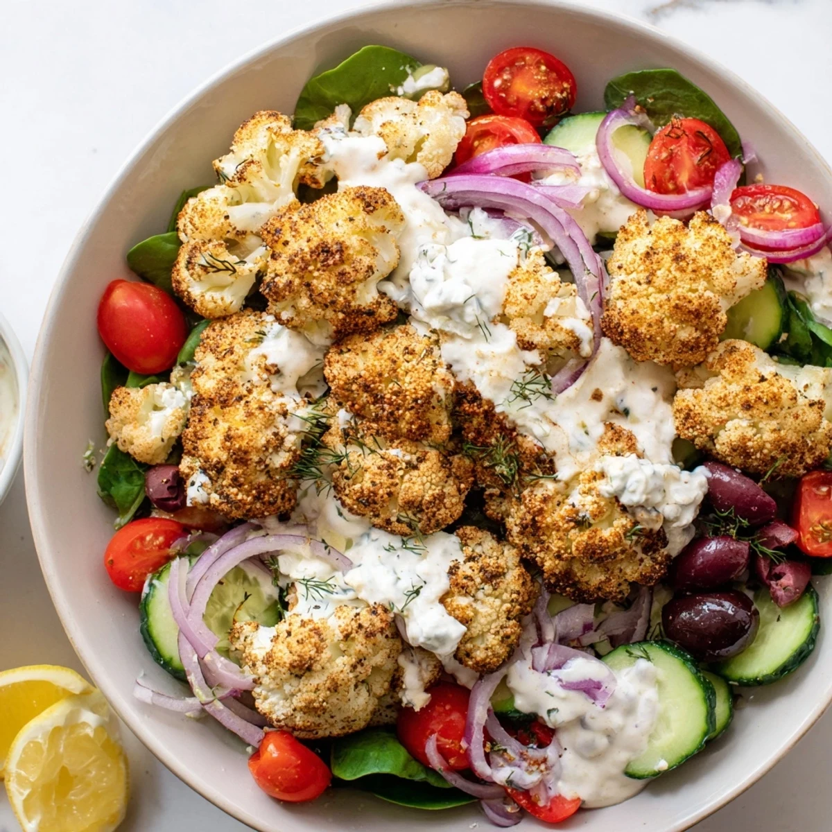 Greek Cauliflower Bowl with Feta