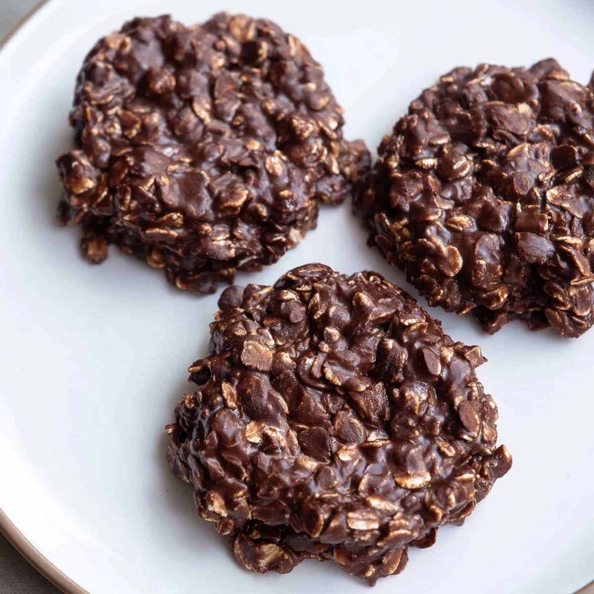 Chewy chocolate oatmeal no bake cookies with rich cocoa and peanut butter