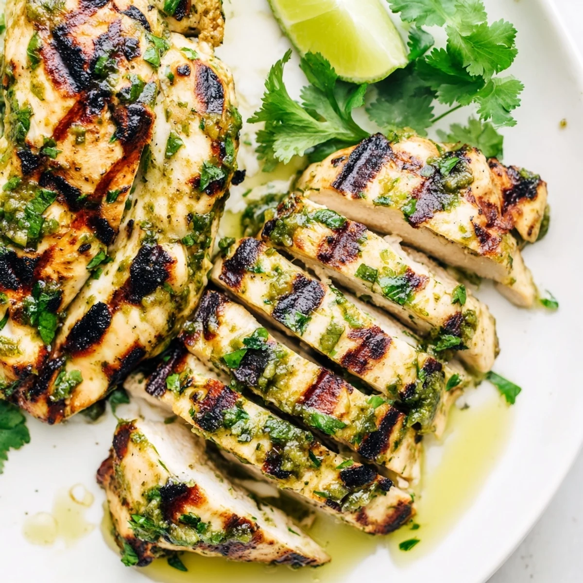 Tender chicken breasts marinated in zesty lime and cilantro, ready for dinner
