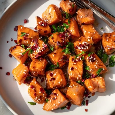 Hot Honey Salmon Bites
