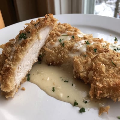 Crispy Parmesan Chicken Garlic Sauce